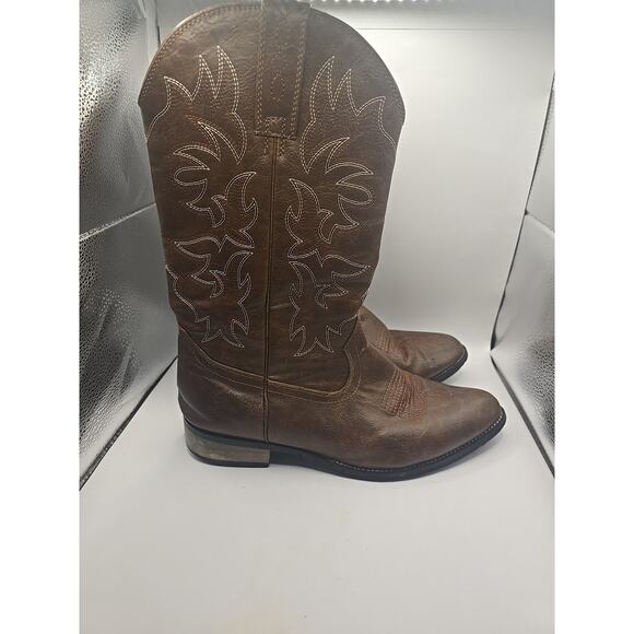 IUV CB-503 Men\'s Brown Faux Leather Western Cowboy Boots - Size 10 main image 7